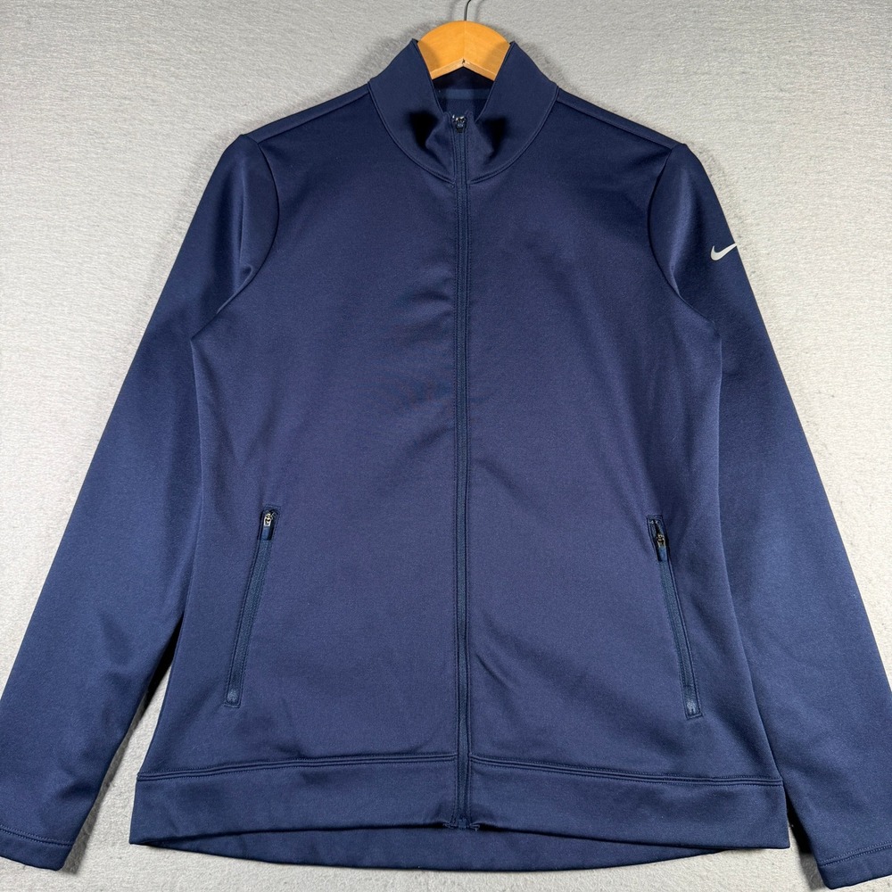 Nike Womens Dri-FIT Full Zip Track Jacket Navy Blue AH6260-410 Medium